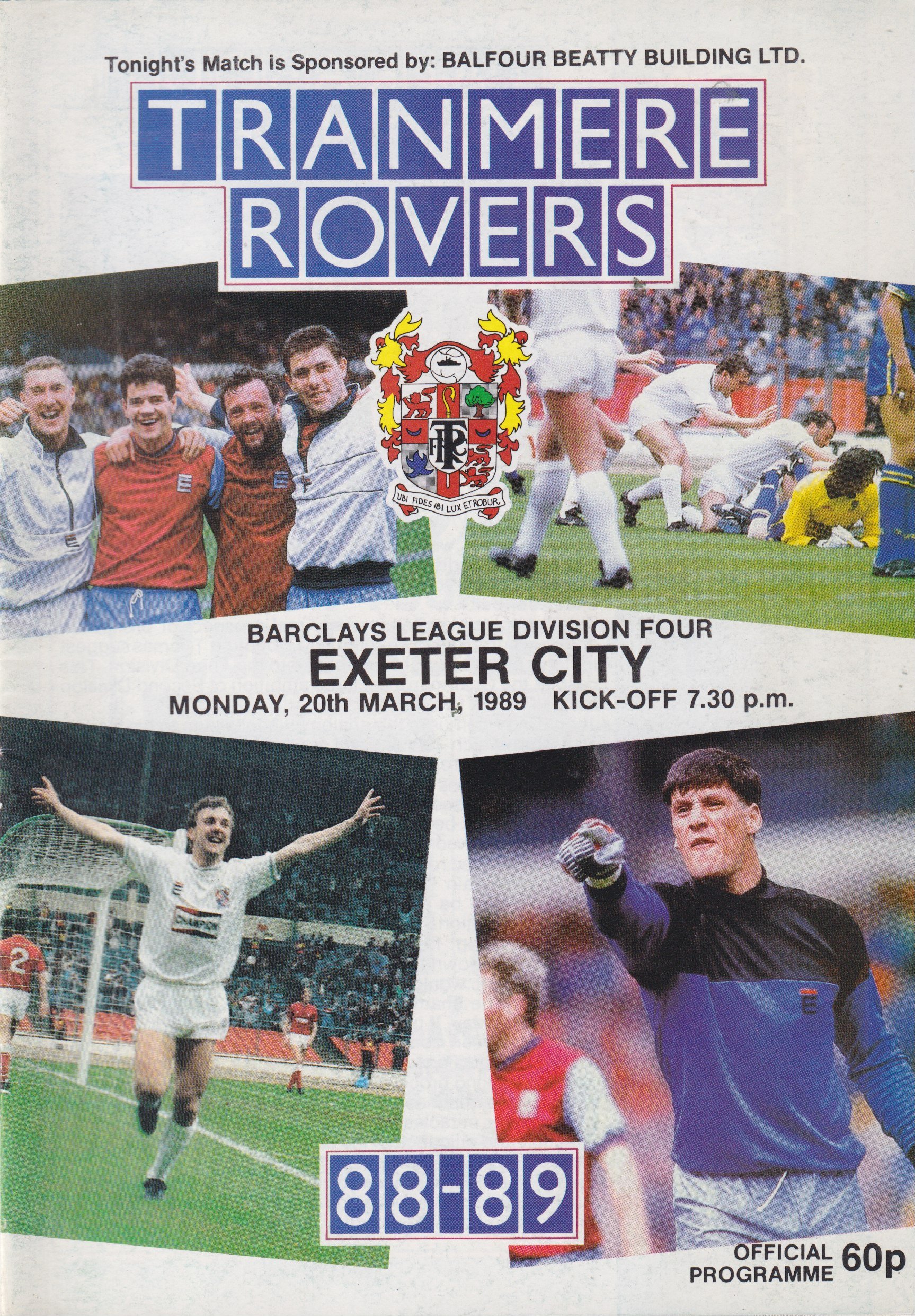 Tranmere Rovers v Exeter City match programme